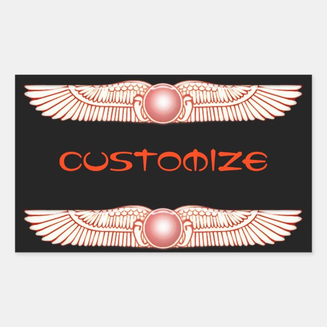 Sumerian Anunnaki Winged Sun Disc Rectangular Sticker (Front)