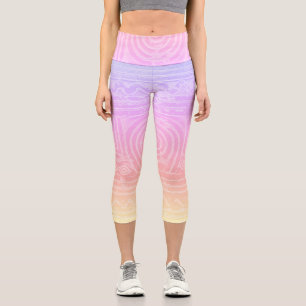Sumerian Mesopotamian Pattern Pink Capri Leggings