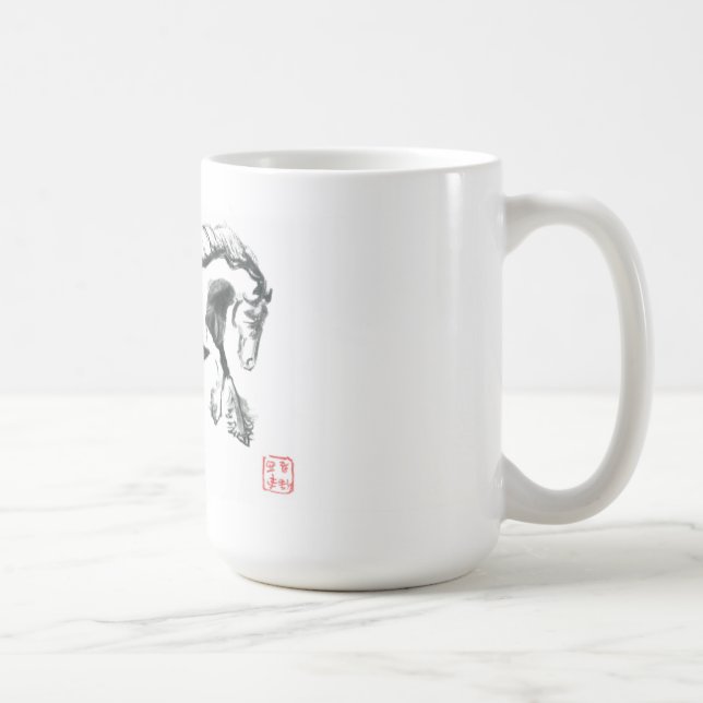 Sumi-e Horse Mug (Right)
