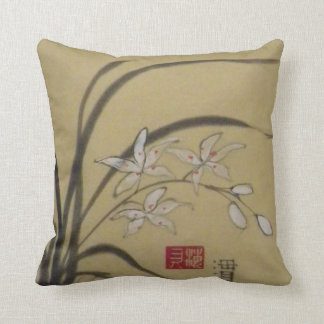 Sumi-e Orchid by Chelsea McGraw Cushion