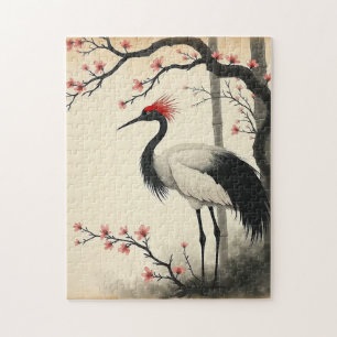 Sumi-E Red-Crowned Crane Puzzle