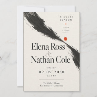 Sumi Ink Brushstroke Wedding Invitation
