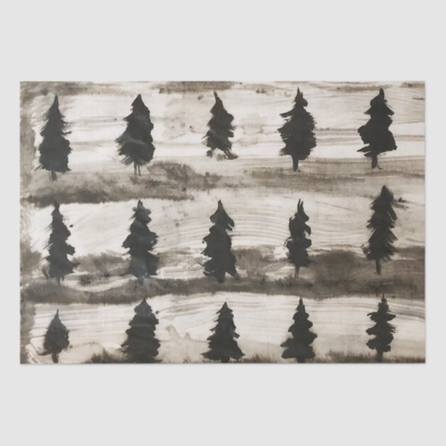 Sumi Ink Woods Tissue Paper (Front)