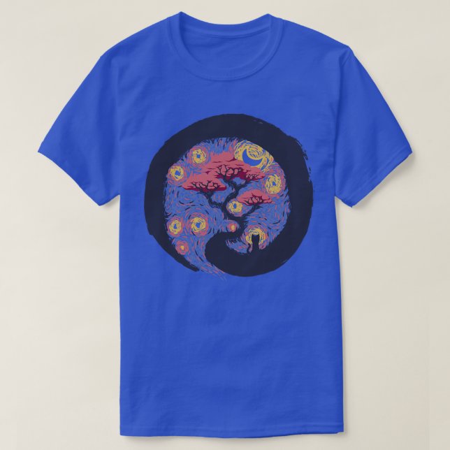 Sumie Starry Night Cat by Tobe Fonseca T-Shirt (Design Front)