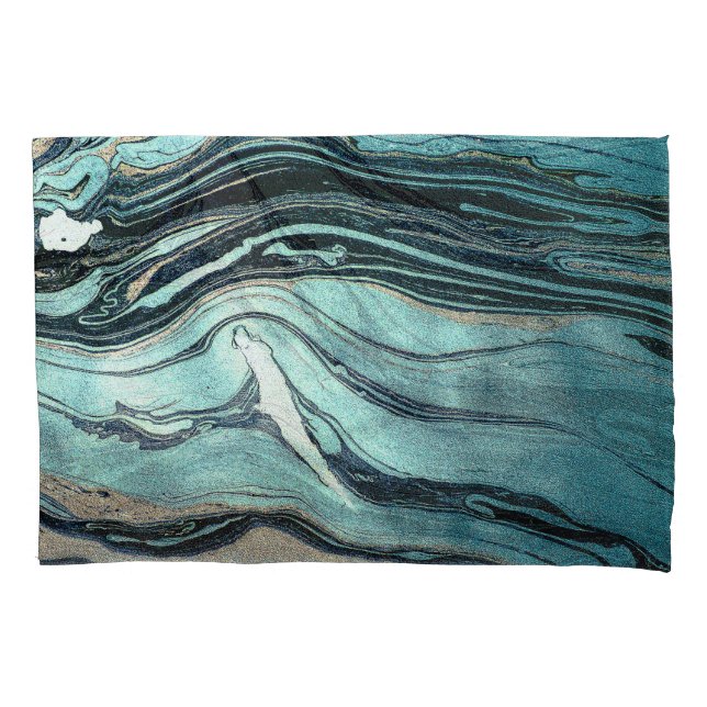 Suminagashi, Japanese Marbling Art. Pillowcase (Front)