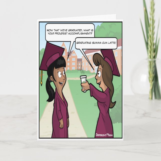 Summa Cum Latte Punny Graduation Card (Front)