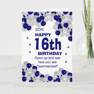 summarised son birthday card