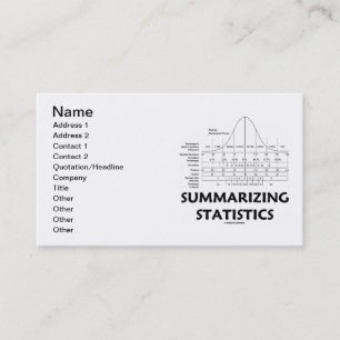Summarising Statistics (Bell Curve Distribution) Business Card