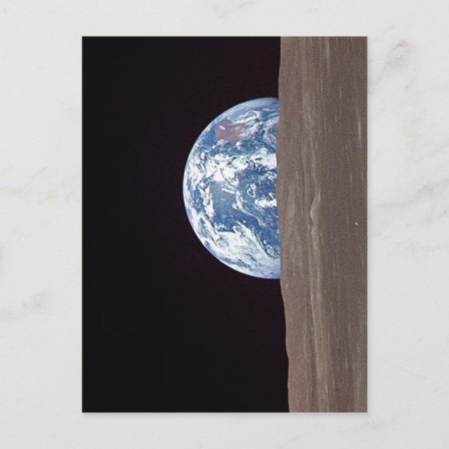 Summary Description Earth rising behind the moon M Postcard (Front)