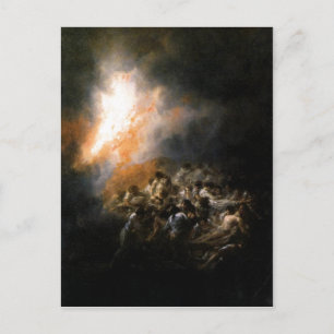 Summary Description Incendio, fuego de noche. ?leo Postcard