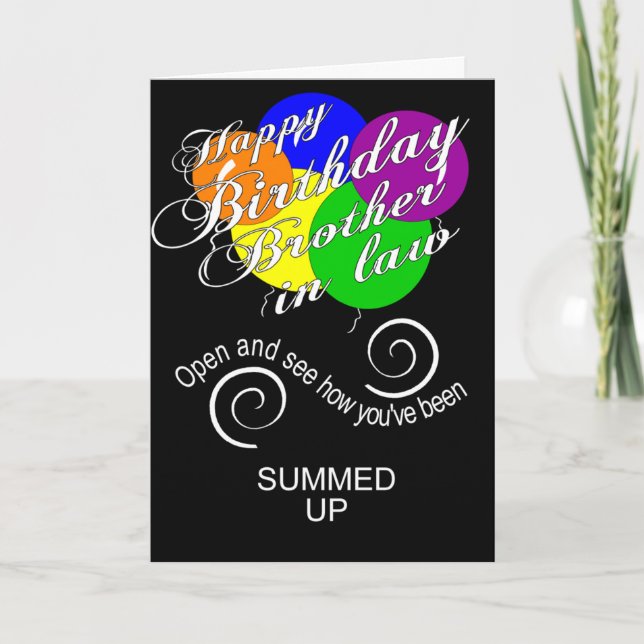 summed up brother in law birthday card (Front)