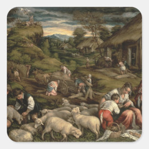 Summer, 1576, square sticker