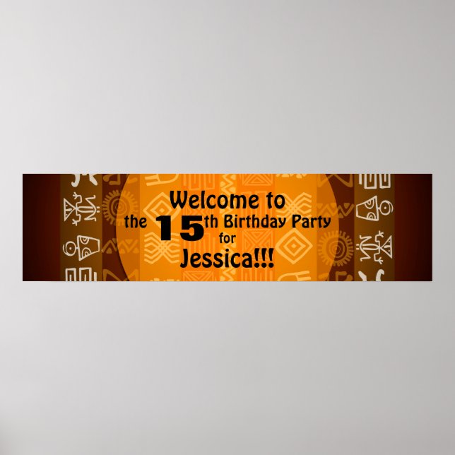 Summer 15th Birthday Party Banner Poster (Front)