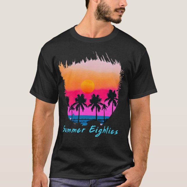 Summer 1980s Beach Retro Vibe T-Shirt (Front)