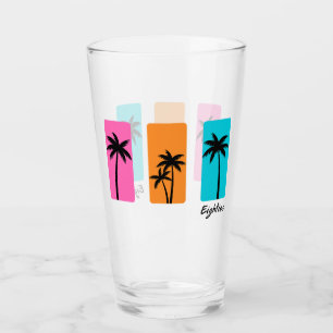Summer 1980s Palm Tree Vintage Vibes Glass