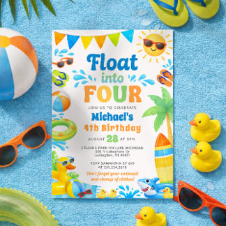 Summer 4th Birthday Invitation - Float into Four