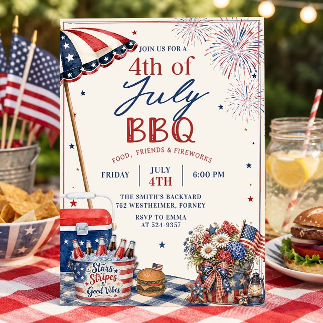 Summer 4th of July BBQ Party Invitation (Creator Uploaded)