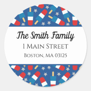 Summer 4th of July Patriotic Popsicles Classic Round Sticker