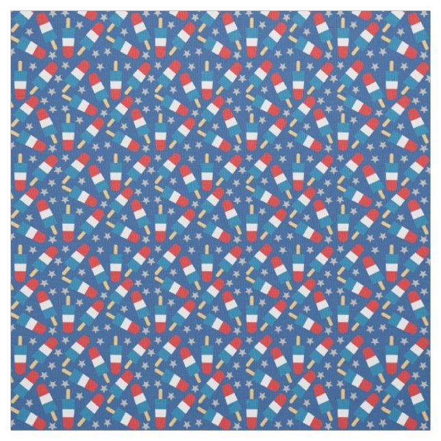Summer 4th of July Patriotic Popsicles Fabric (Swatch)