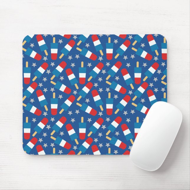 Summer 4th of July Patriotic Popsicles Mouse Pad (With Mouse)