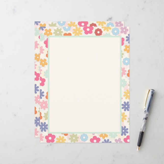 Summer 70’s Boho Retro Daisy Flowers (Front/Back In Situ)