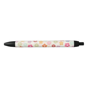 Summer 70’s Boho Retro Daisy Flowers Black Ink Pen