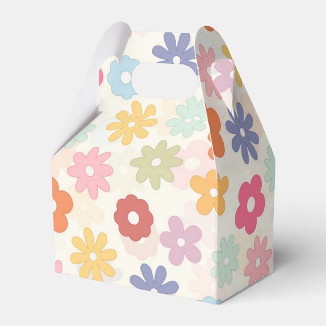 Summer 70’s Boho Retro Daisy Flowers Favour Box (Front Side)