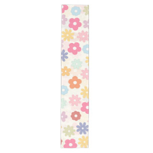 Summer 70’s Boho Retro Daisy Flowers Medium Table Runner