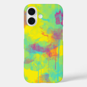 Summer abstract Colourful fun Watercolor splatters iPhone 16 Case