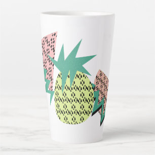 Summer Abstract Fruits Watermelon & Neon Pineapple Latte Mug