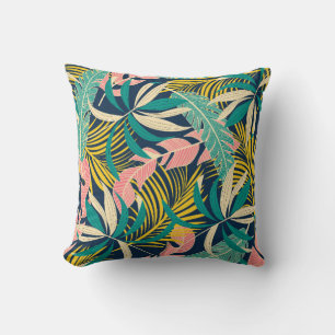 Summer abstract seamless pattern with colorful tro cushion