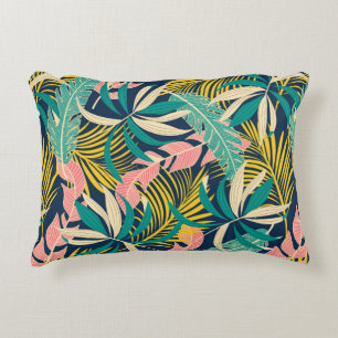 Summer abstract seamless pattern with colourful tr decorative cushion