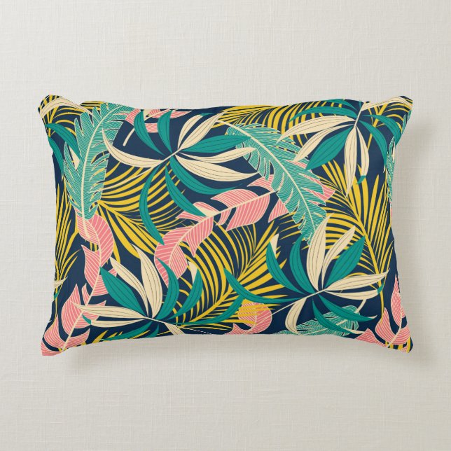 Summer abstract seamless pattern with colourful tr decorative cushion (Front)