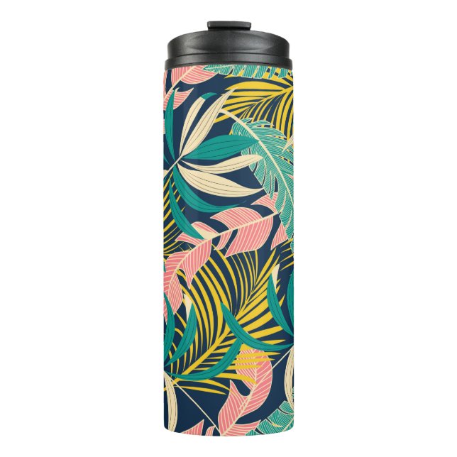 Summer abstract seamless pattern with colourful tr thermal tumbler (Front)