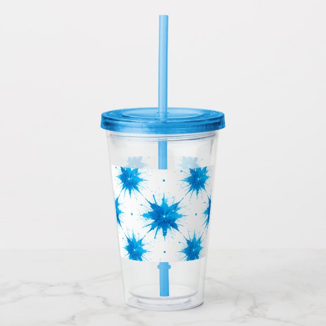 Summer Acrylic Tumbler of Splash Square Wave  (Front)