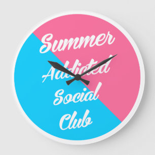 Summer Addicted Social Club, summer style Large Clock