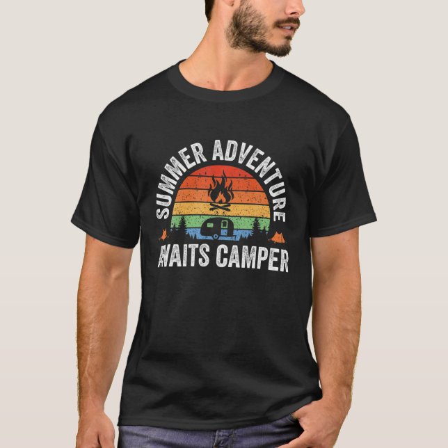 Summer Adventure Awaits Camper T-Shirt (Front)