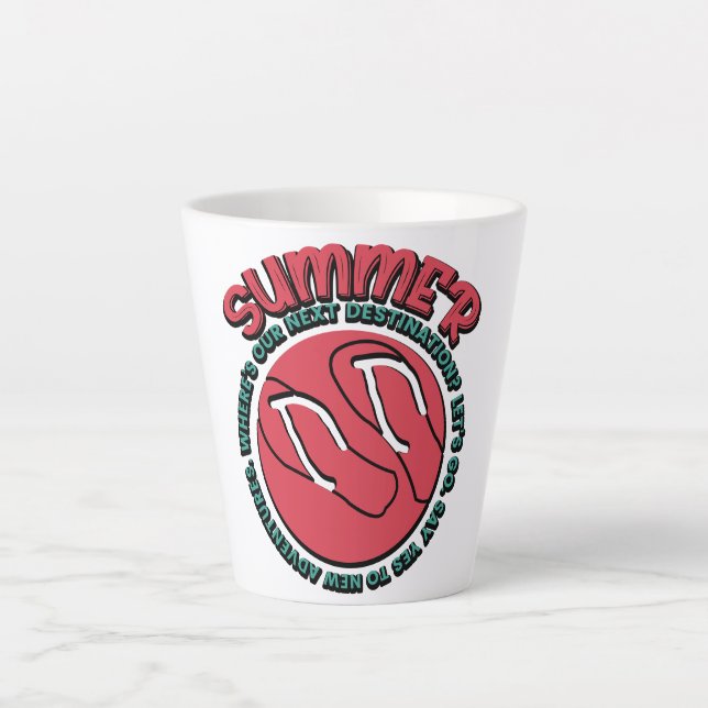 Summer Adventure | Flip-Flops & Travel-Inspired Latte Mug (Front)