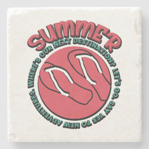 Summer Adventure Flip-Flops & Travel-Inspired Stone Coaster