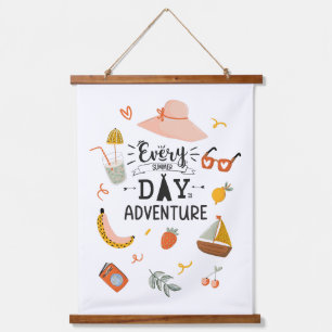 Summer Adventure Quote Colourful Kids Nursery Hanging Tapestry
