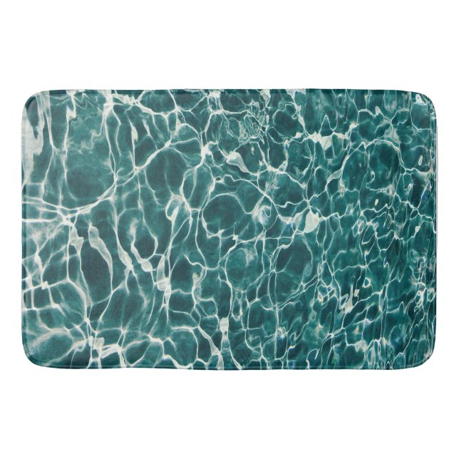 Summer Aesthetic Water Waves Design Style  Bath Mat (Front)