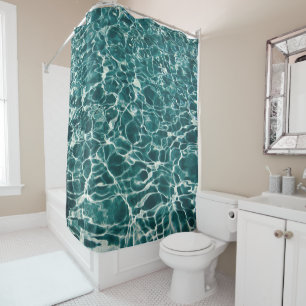 Summer Aesthetic Water Waves Design Style Shower C Curtain