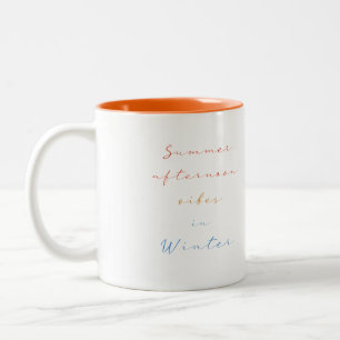 Summer afternoon vibes in winter Two-Tone coffee mug
