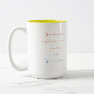 Summer afternoon vibes in winter Two-Tone coffee mug