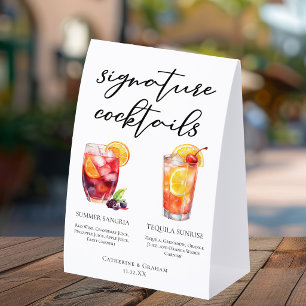 Summer Afternoon Wedding Signature Cocktails Menu