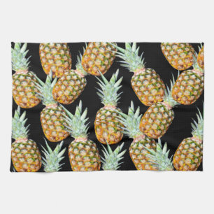 summer aloha hawaiian tropical fruit pineapple tea towel