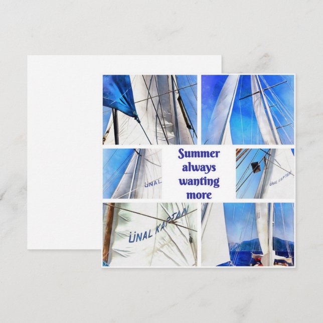 Summer Always Wanting More Wanderlust Sailing Pun Save The Date (Front/Back)