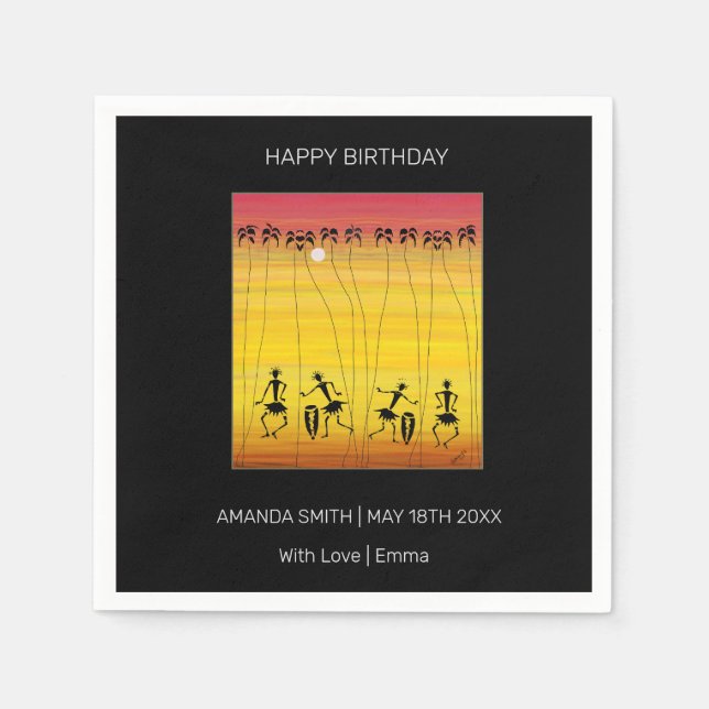Summer and Holiday, Sunset Dance  Napkin (Front)