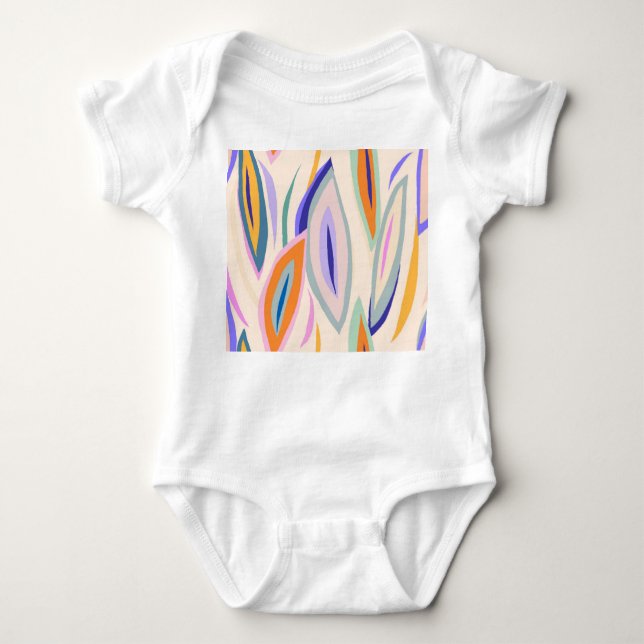 Summer Art: Creative Collage Pattern Baby Bodysuit (Front)