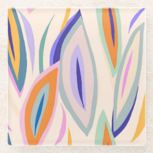 Summer Art: Creative Collage Pattern Glass Coaster